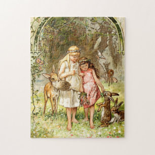Hermann Vogel - Snow White and Rose Red Jigsaw Puzzle