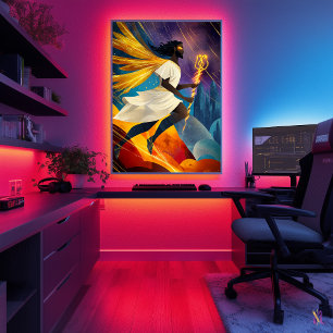 Hermes - Cubist Minimalist Legend - Messenger Poster