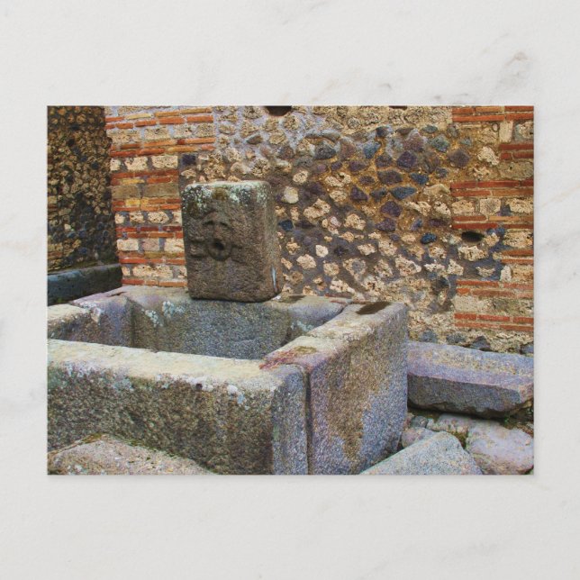 Hermes Fountain, Pompeii Postcard (Front)