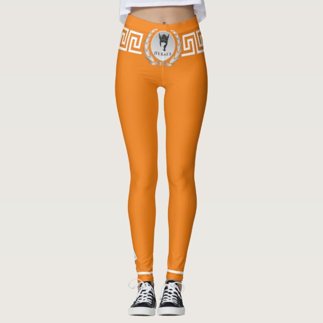 Hermes, Laurels, Greek Key, Hermes Wings Designer Leggings (Front)