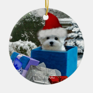 Hermes the Maltese Ceramic Tree Decoration