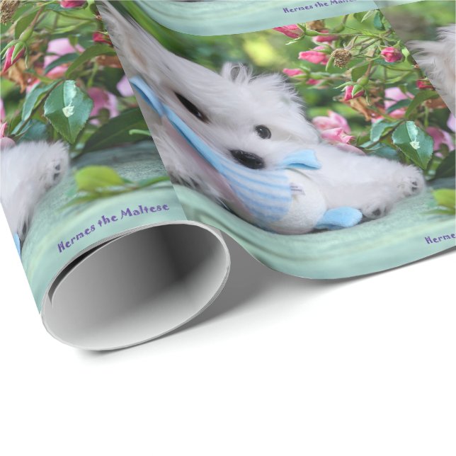 Hermes the Maltese Gift Wrapping Paper (Roll Corner)