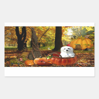 Hermes the Maltese Rectangular Sticker