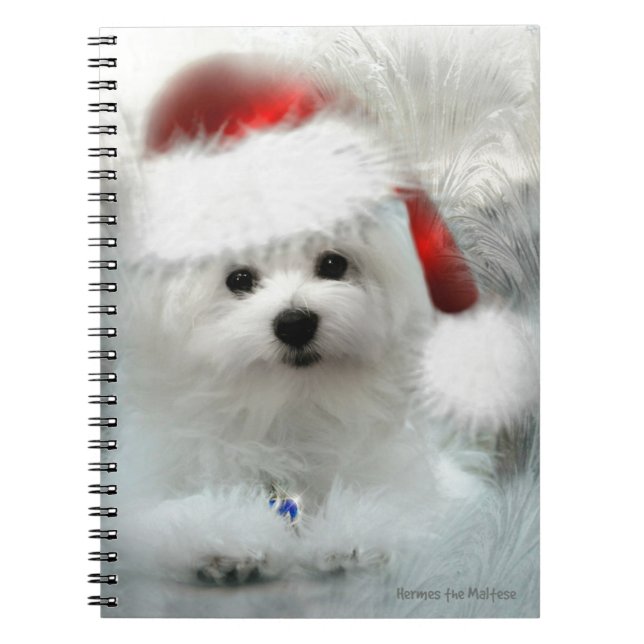 Hermes the Maltese Spiral Notebook (Front)
