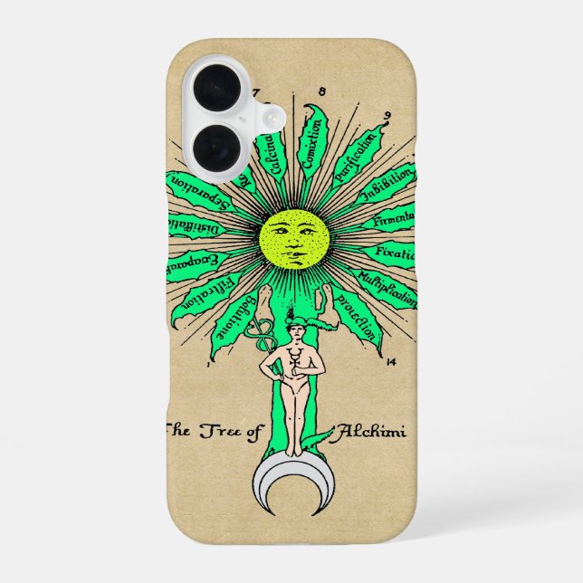 Hermes Tree of Alchemy iPhone 16 Case (Back)