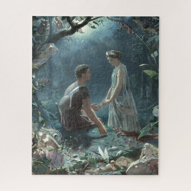 Hermia Lysander & fairies Midsummer Night Dream Jigsaw Puzzle (Vertical)
