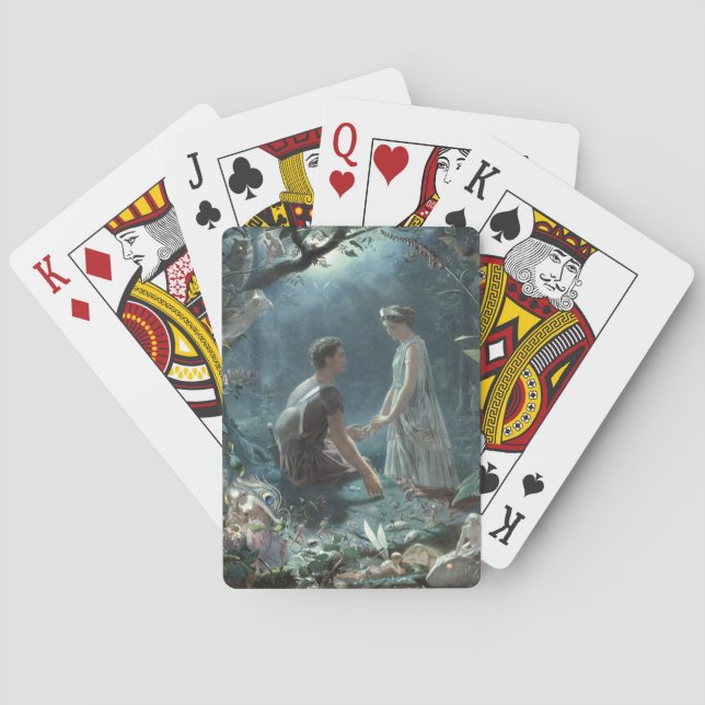 Hermia Lysander & fairies Midsummer Night Dream Playing Cards (Back)