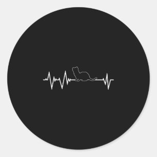 Hermine heartbeat design weasel and ferret classic round sticker