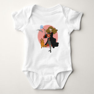Hermione and Crookshanks Wingardium Leviosa Baby Bodysuit