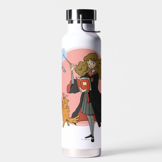 Hermione and Crookshanks Wingardium Leviosa Water Bottle (Left)