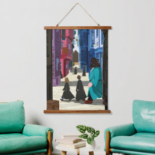Hermione, HARRY POTTER™, & Hagrid in Diagon Alley Hanging Tapestry