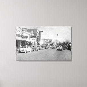 Hermiston, Oregon Main Street View Photograph Canvas Print