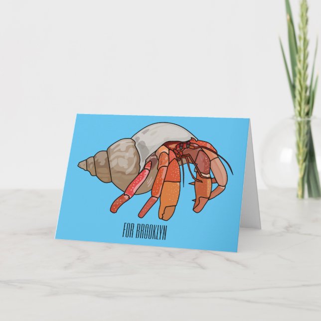 Hermit crab cartoon illustration card (Front)