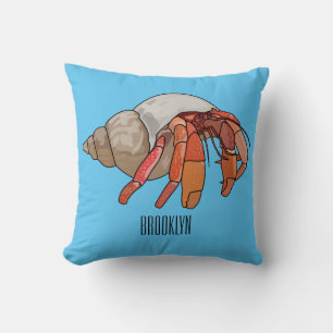 Hermit crab cartoon illustration cushion
