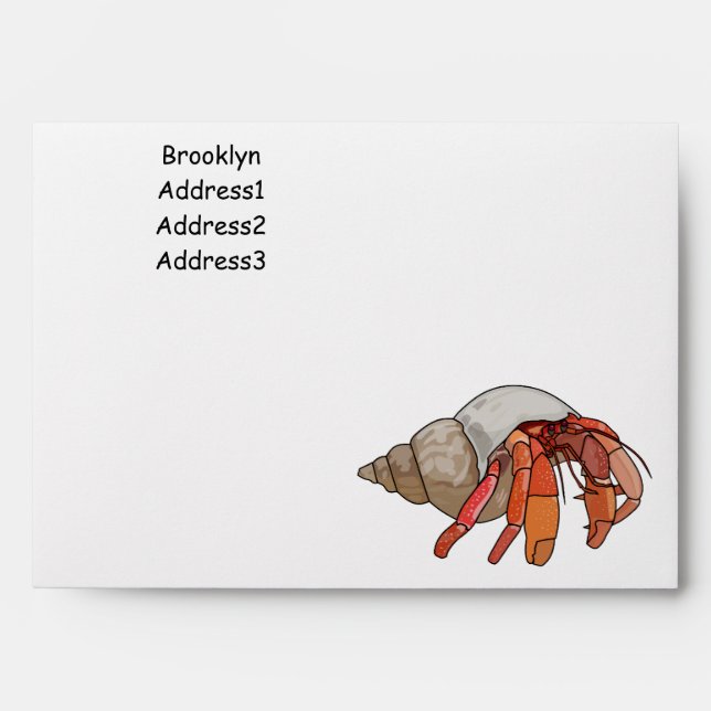 Hermit crab cartoon illustration envelope (Front)