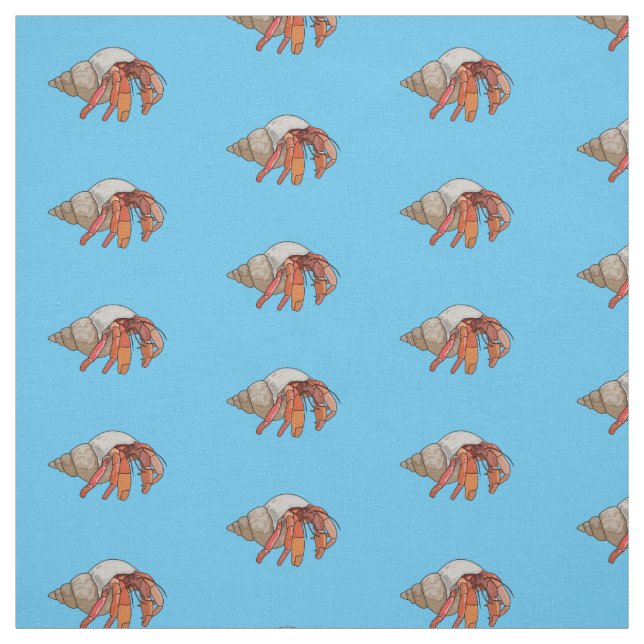 Hermit crab cartoon illustration fabric (Swatch)