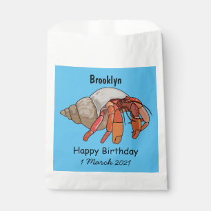 Hermit crab cartoon illustration favour bags