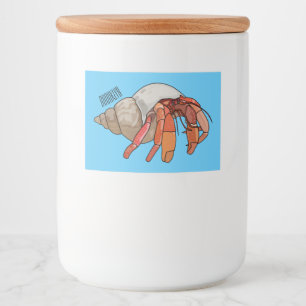 Hermit crab cartoon illustration food label