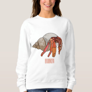 Hermit crab cartoon illustration sweatshirt