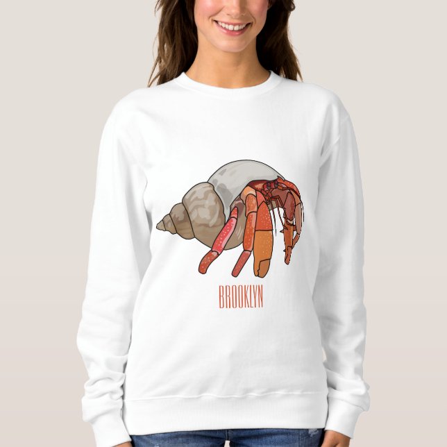 Hermit crab cartoon illustration sweatshirt (Front)