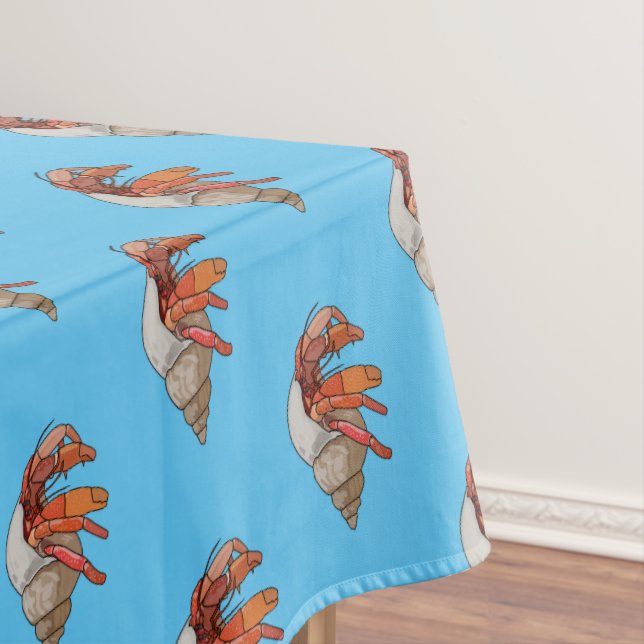 Hermit crab cartoon illustration tablecloth (In Situ)