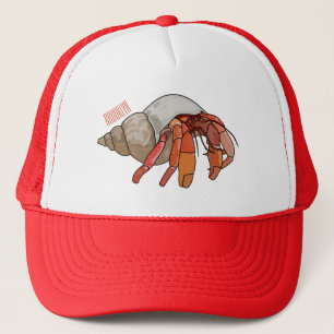 Hermit crab cartoon illustration trucker hat