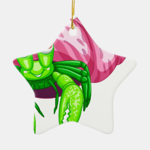 Hermit crab ceramic tree decoration