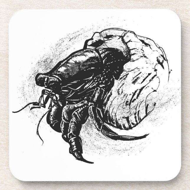 Hermit Crab in Black Coaster (Front)