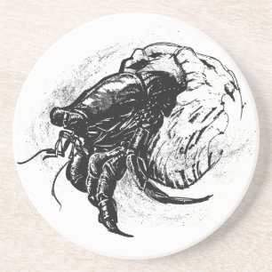 Hermit Crab in Black Coaster