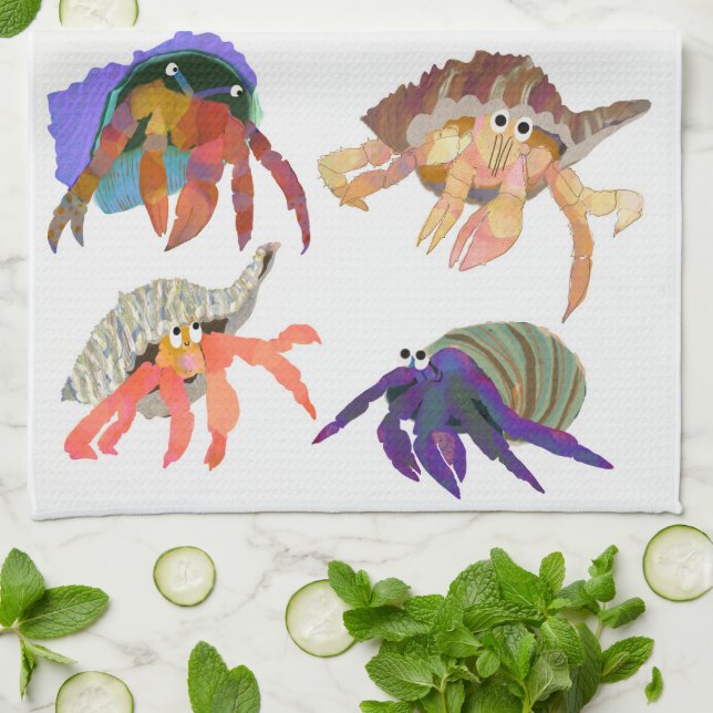 Hermit Crab Kitchen Towel (Folded)