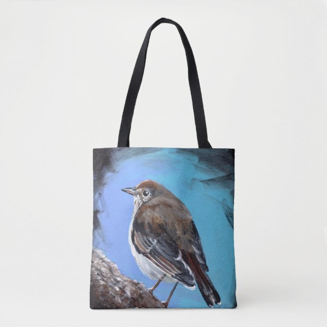 Hermit Thrush Bird Tote (Front)
