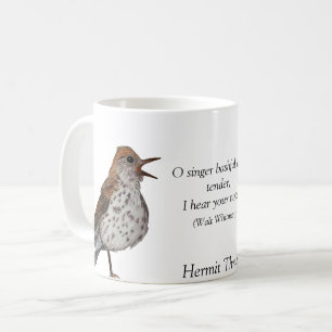 Hermit Thrush Walt Whitman White Coffee Mug