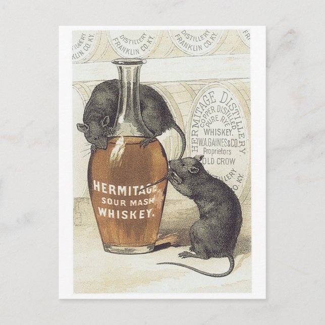 Hermitage Sour Mash Whiskey Postcard (Front)