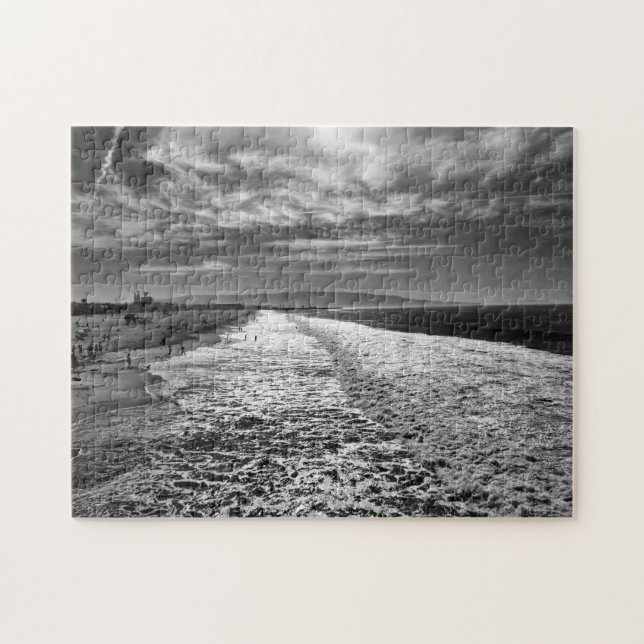 Hermosa Beach, black and white photo Jigsaw Puzzle (Horizontal)