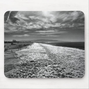 Hermosa Beach, black and white photo Mouse Pad