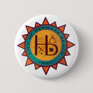 Hermosa Beach Seal 6 Cm Round Badge