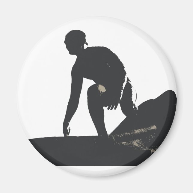 Hermosa Beach Surfer Magnet (Front)