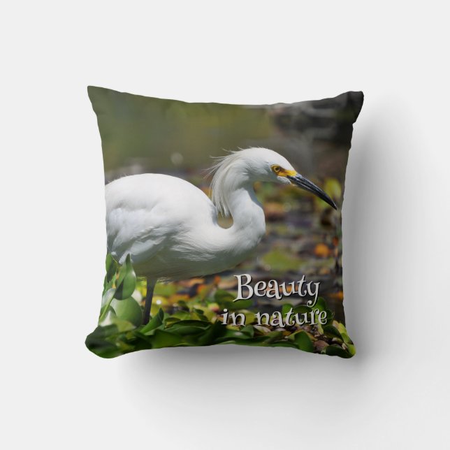 Hermosa garza blanca cushion (Front)