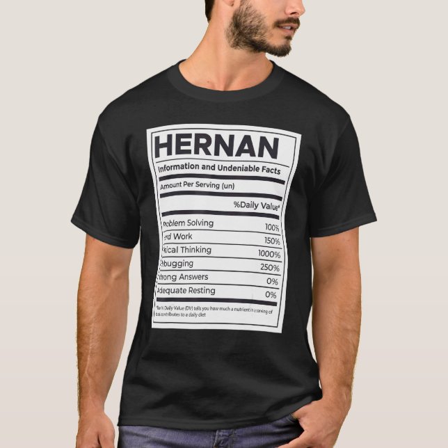Hernan Nutrition Information  Problem Solving Hard T-Shirt (Front)