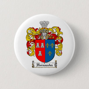 HERNANDEZ FAMILY CREST - HERNANDEZ COAT OF ARMS 6 CM ROUND BADGE