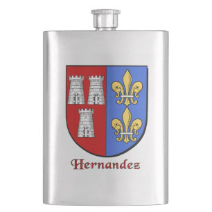 Hernandez Heraldic Shield Hip Flask