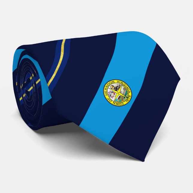 Herndon (Virginia) city flag Neck Tie (Rolled)