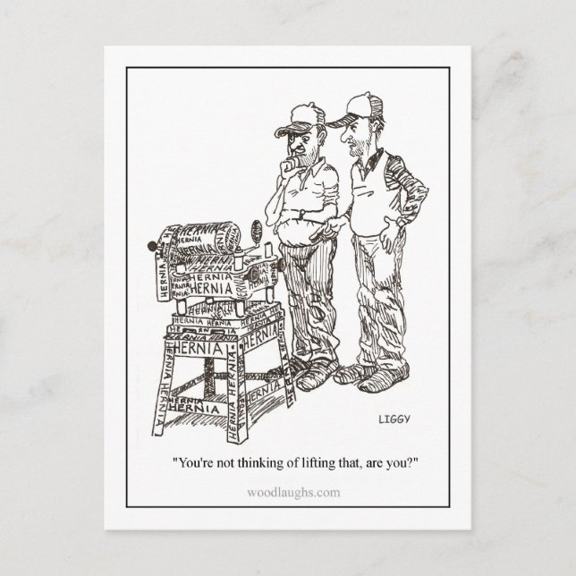 Hernia Cartoon Postcard (Front)