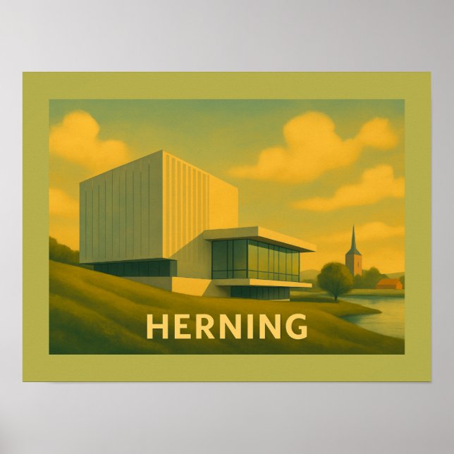 Herning Denmark Modern Art Poster (Front)