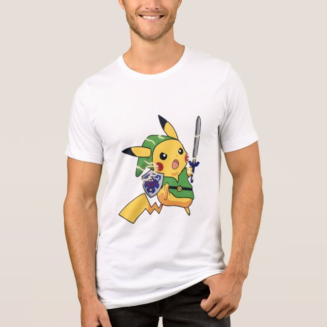 Hero Adventure Pikachu (pokemon) Tri-Blend Shirt (Front)