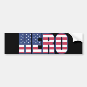 Hero American Flag Stars Stripes Red White Blue Bumper Sticker