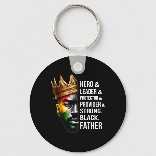 Hero And Leader And Protector And Provider Black D Key Ring (Front)
