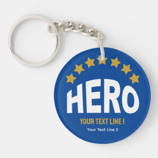 Hero award with gold stars key ring