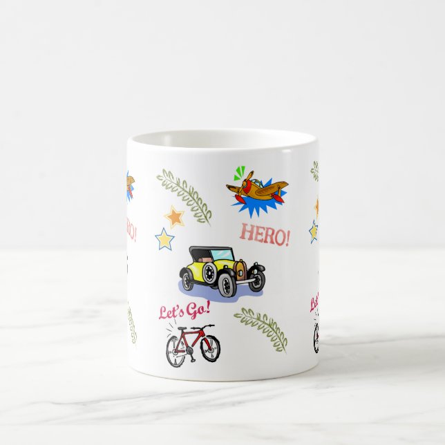 Hero Bicycle Car Aeroplane Mug (Center)