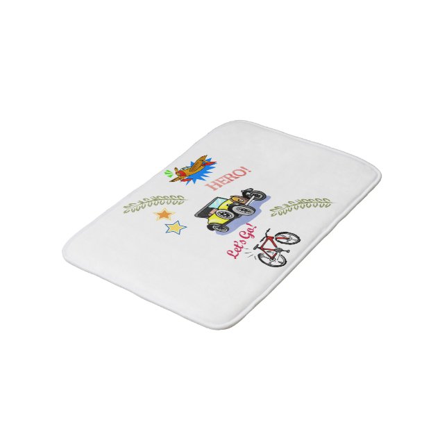 Hero Bicycle Car Aeroplane  Shower mat bathroom (Angled)